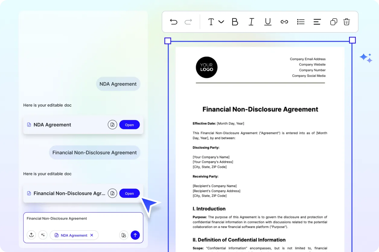 Free AI Non Disclosure Agreement Generator, Free NDA Maker Online